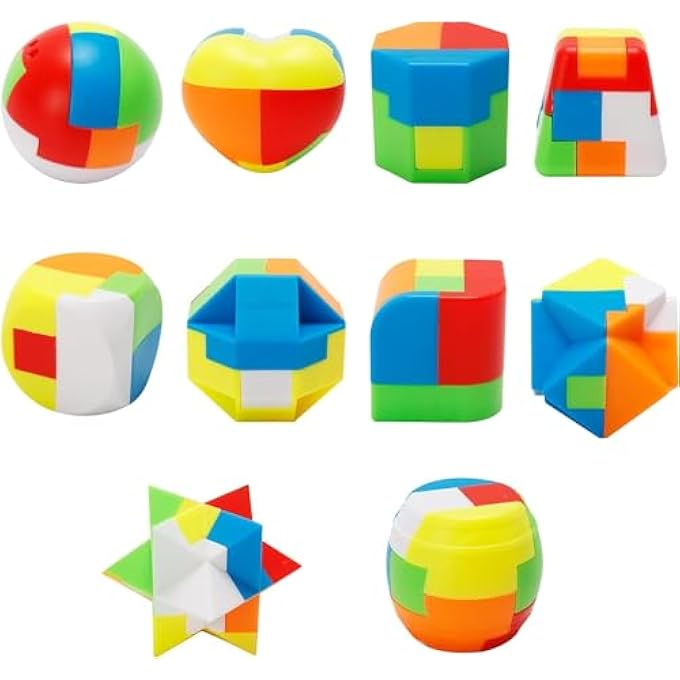 BRAIN TEASER PUZZLES FOR KIDS, 3D PLASTIC SPHERE PUZZLE BRAIN TEASER PUZZLES, CHAIN MIND GAME PUZZLES FOR BOYS GIRLS, HOLIDAY, CHALLENGE GAME PARTY FAVORS GIFT, NOVELTY AND CREATIVITY - Image 1
